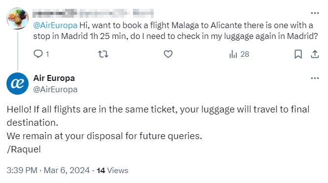 Contact the airline faster: ()