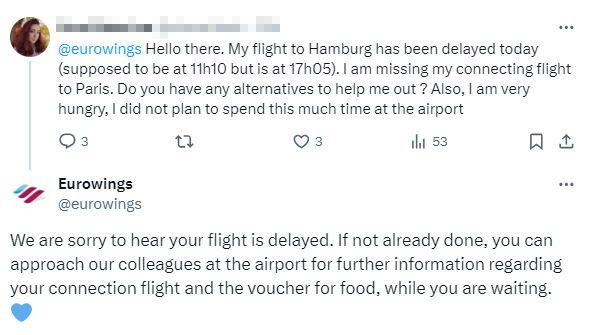 Contact the airline faster: (Eurowings twitter)