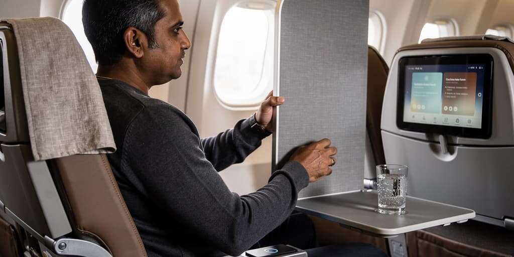 Emirates unveils world's first electric premium economy seat on A350 with privacy dividers