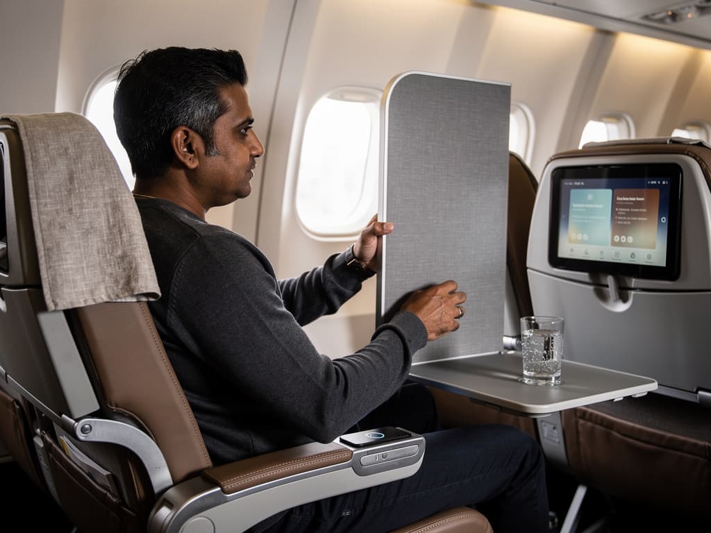 Emirates unveils world's first electric premium economy seat on A350 with privacy dividers