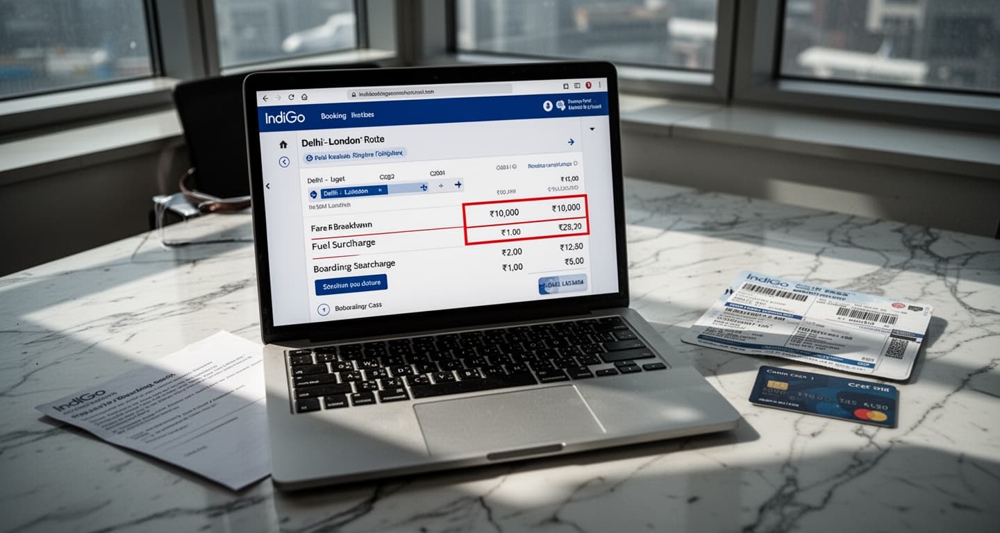 IndiGo surcharges up 335% — Delhi-London tickets jump ₹10,000