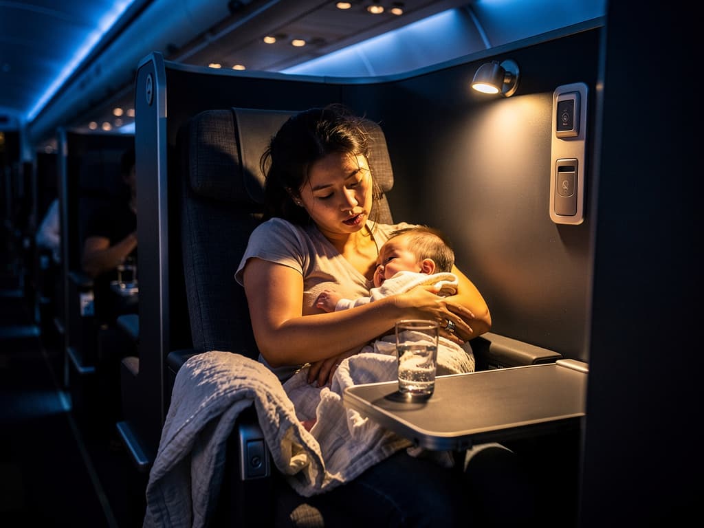 Business passenger screams at crying baby, demands families sit in economy