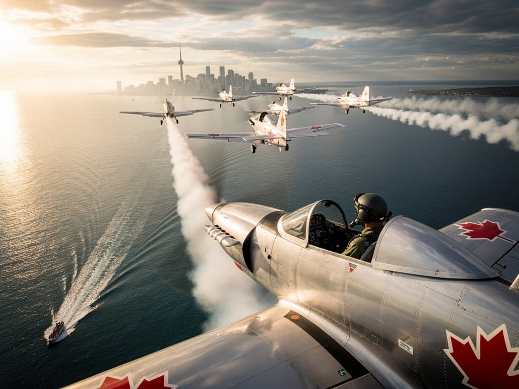 Canadian Snowbirds perform final Toronto flight before jets grounded until 2030s