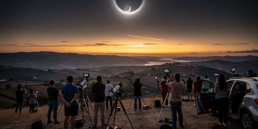 Spain's total solar eclipse draws 460,000 travelers, 24,000 police amid wildfire risk
