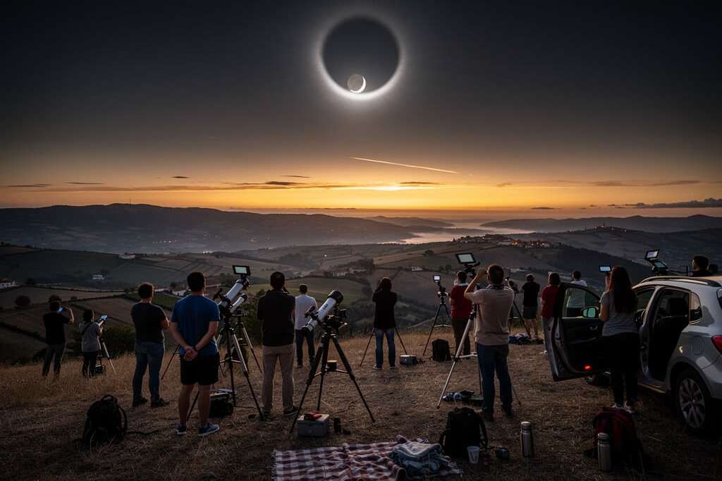 Spain's total solar eclipse draws 460,000 travelers, 24,000 police amid wildfire risk