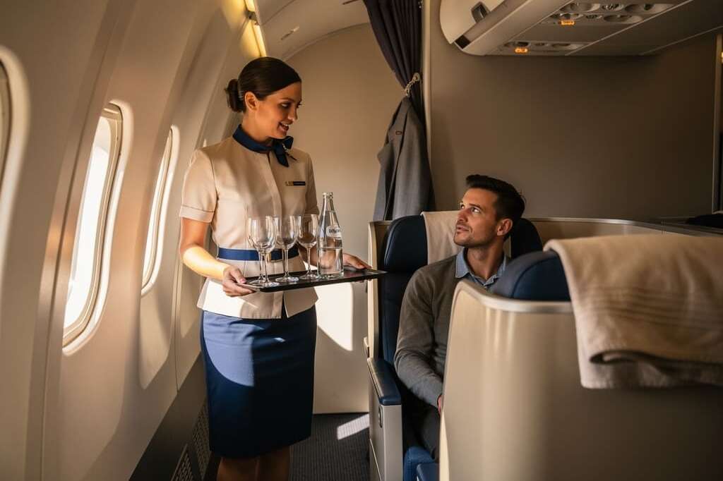 First-class passenger bites flight attendant, attempts to open door on United flight